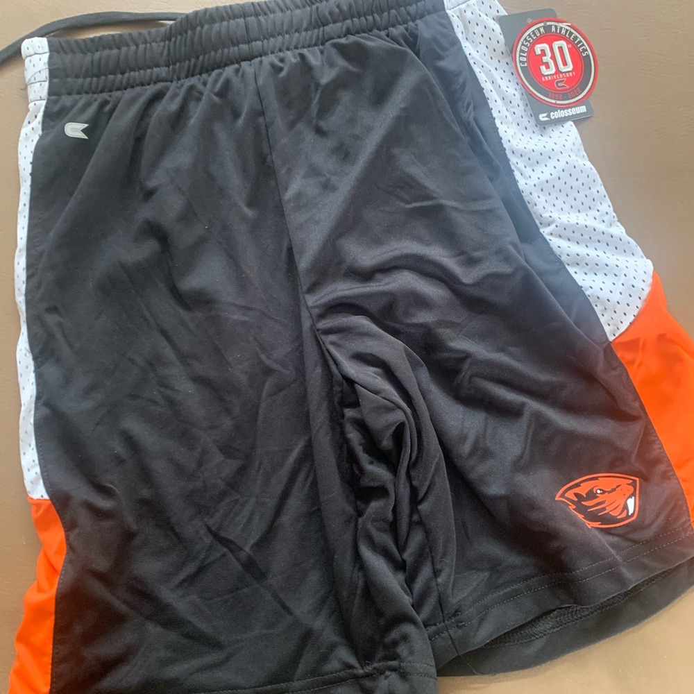 Colosseum Black and Orange Athletic Shorts Lightweight Performance